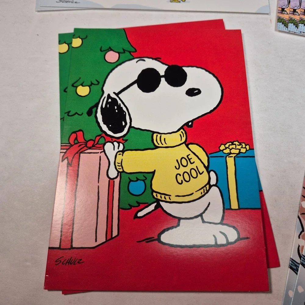 Vtg Peanuts Holiday Christmas Greeting Cards Envelopes Assorted Schulz Lot of 14